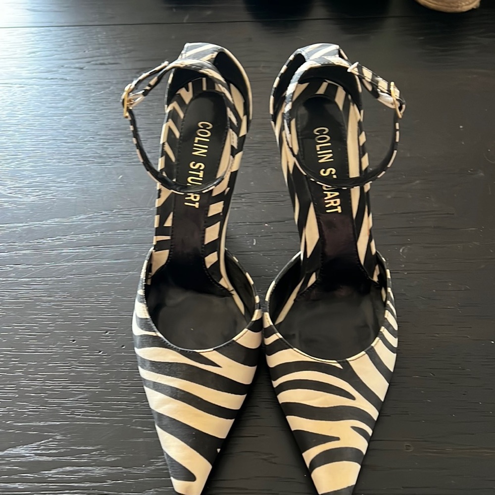 Colin Stuart zebra print pumps